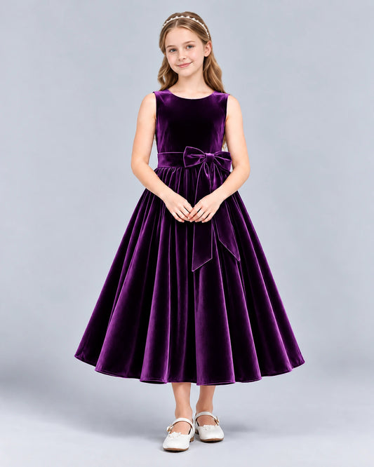 Purple Ball Gown Girls Formal Dress Front