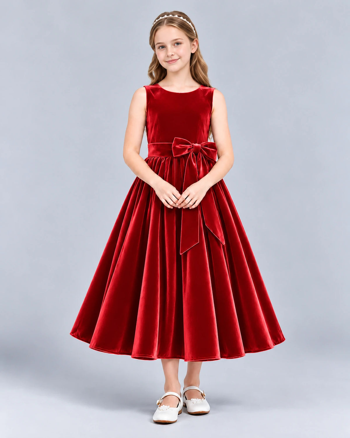 Red Ball Gown Girls Formal Dress Front