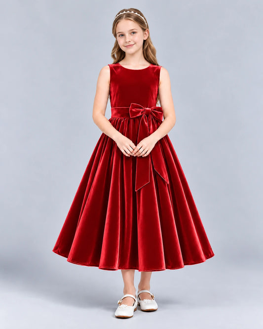 Red Ball Gown Girls Formal Dress Front