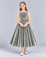 Silver Ball Gown Girls Formal Dress Front