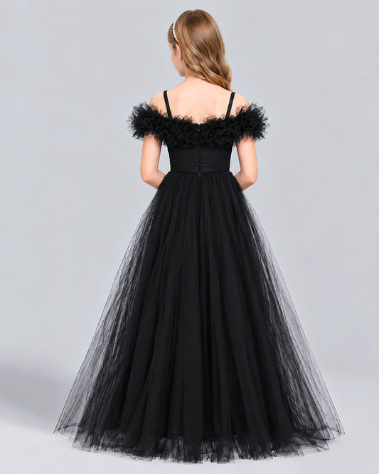 Black Ball Gown Girls Formal Dress Back [Shared]
