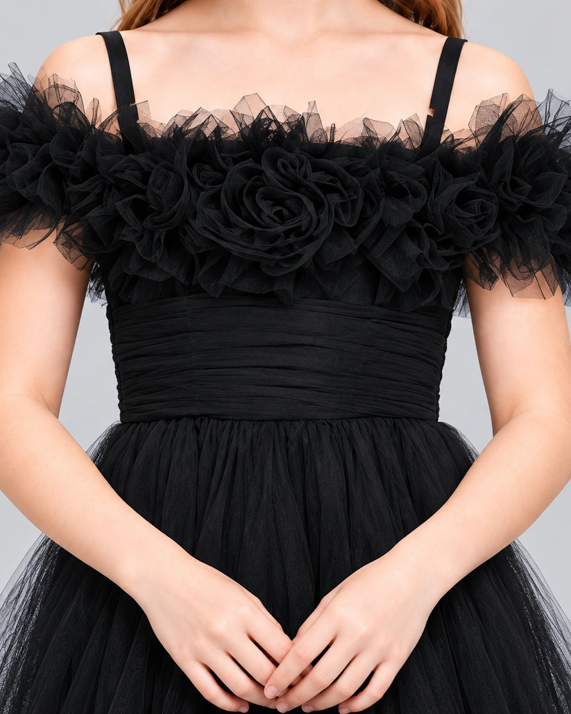 Black Ball Gown Girls Formal Dress Detail [Shared]