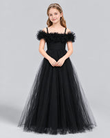 Black Ball Gown Girls Formal Dress Front