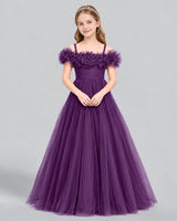 Grape Ball Gown Girls Formal Dress Front