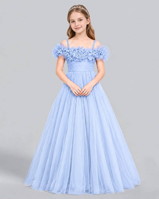 Lavender Ball Gown Girls Formal Dress Front