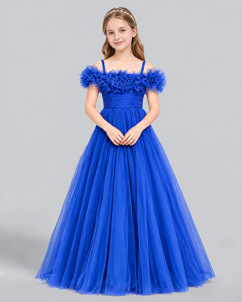 Royal Blue Ball Gown Girls Formal Dress Front