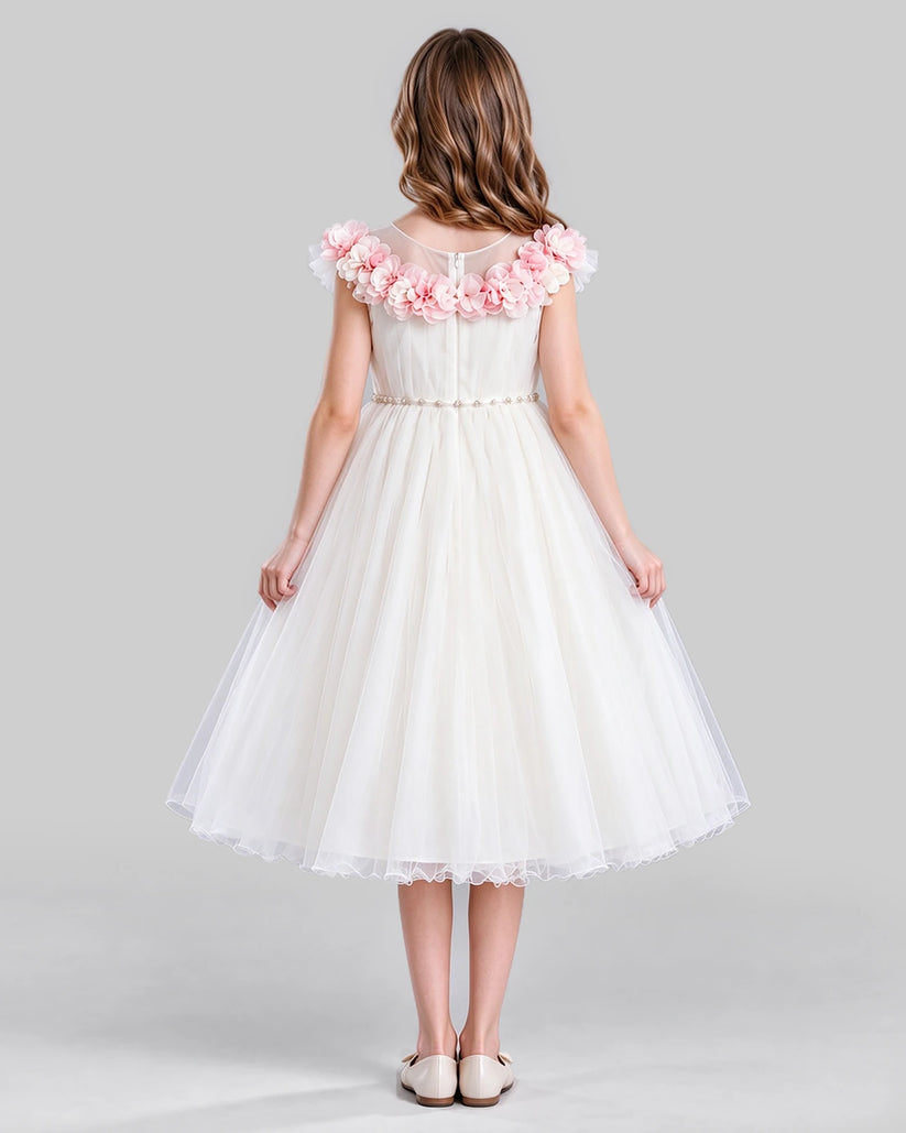 Ivory A-line Girls Formal Dress Back [Shared]