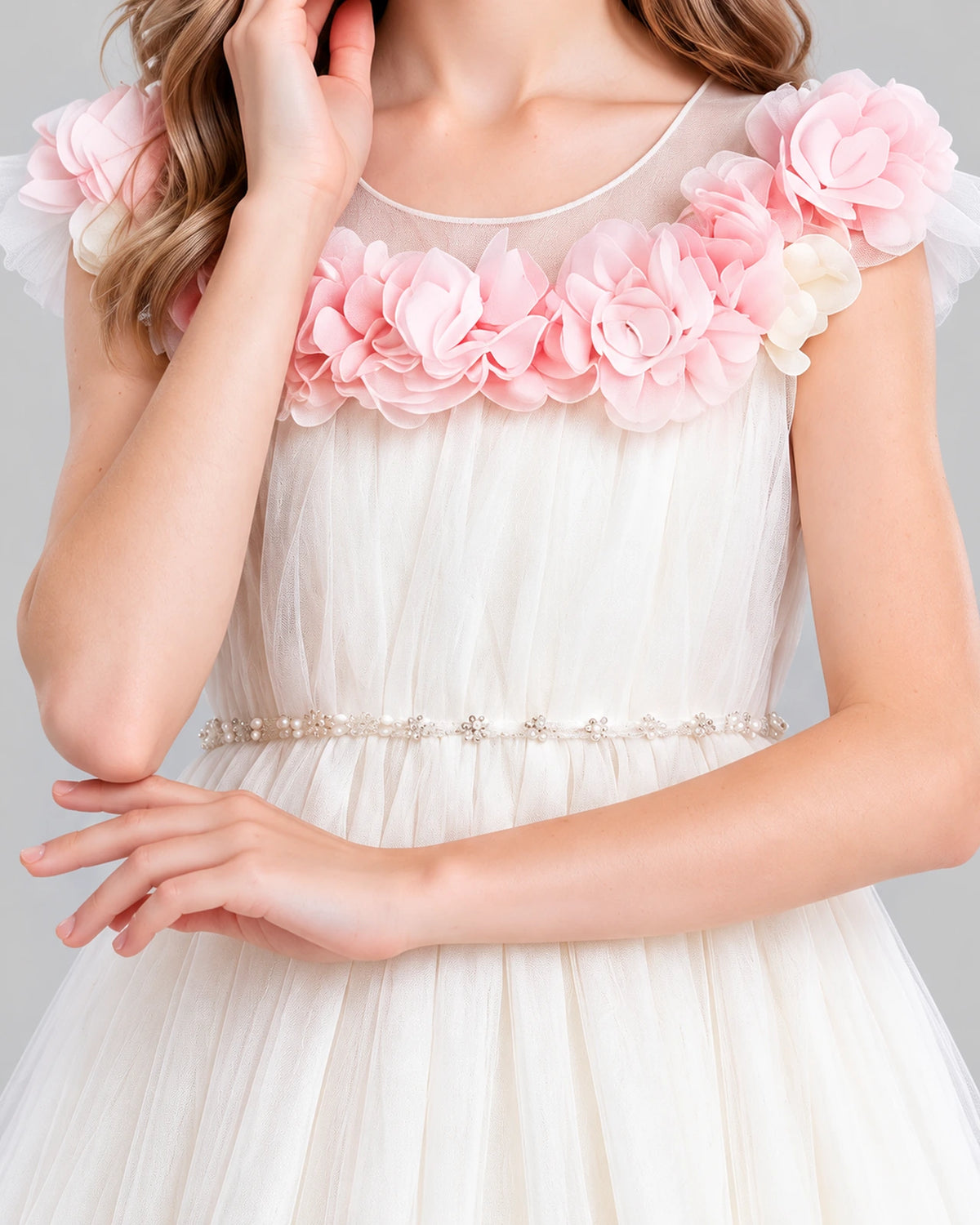 Ivory A-line Girls Formal Dress Detail [Shared]