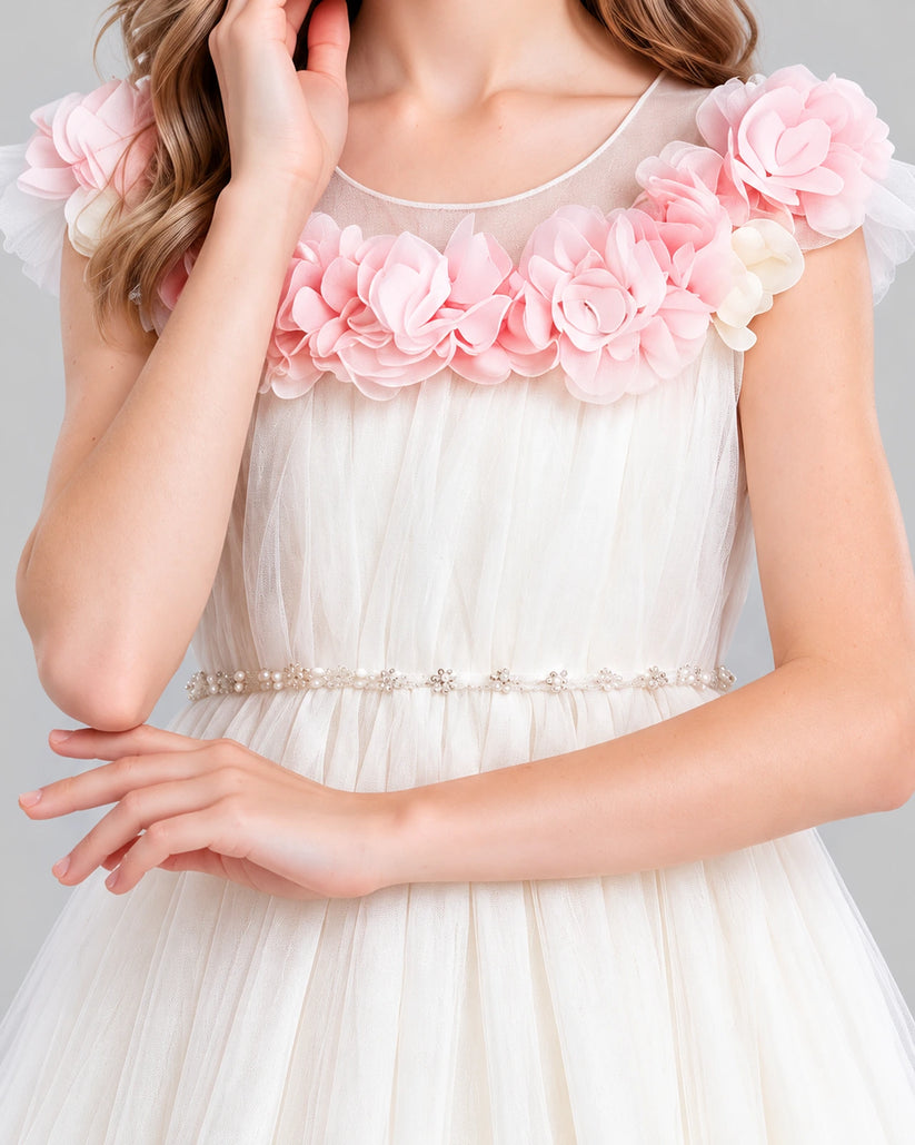 Ivory A-line Girls Formal Dress Detail [Shared]