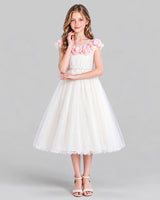 Ivory A-line Girls Formal Dress Front