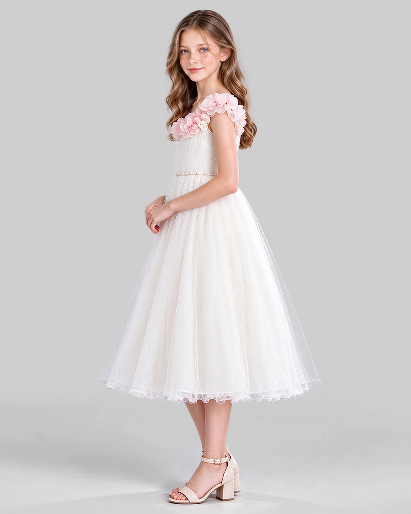 Ivory A-line Girls Formal Dress Side [Shared]