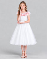 White A-line Girls Formal Dress Front