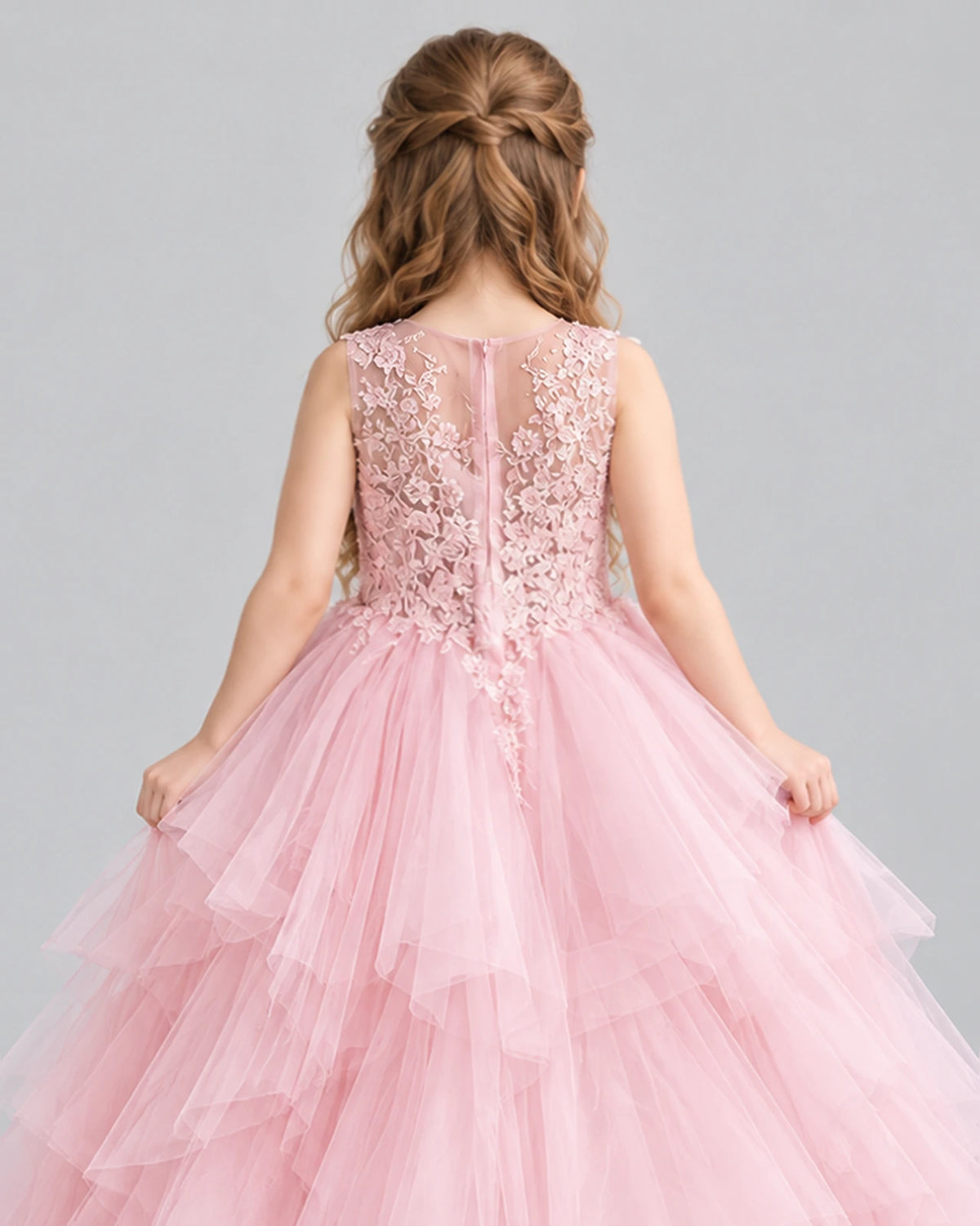 Pink Ball Gown Girls Pageant Dress Back_Detail [Shared]