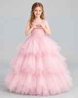 Pink Ball Gown Girls Pageant Dress Pose [Shared]