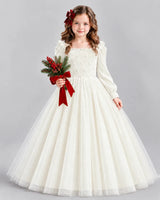 Ivory Ball Gown Girls Formal Dress Front