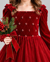 Burgundy Ball Gown Girls Formal Dress Detail [Shared]