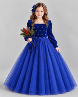 Royal Blue Ball Gown Girls Formal Dress Front