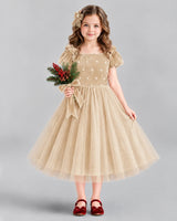 Champagne Ball Gown Girls Formal Dress Front