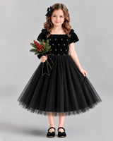 Black Ball Gown Girls Formal Dress Front