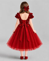 Burgundy Ball Gown Girls Formal Dress Back [Shared]