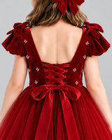 Burgundy Ball Gown Girls Formal Dress Back_Detail [Shared]