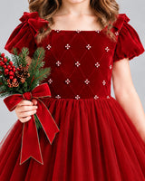 Burgundy Ball Gown Girls Formal Dress Detail [Shared]