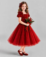 Burgundy Ball Gown Girls Formal Dress Side [Shared]