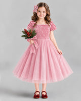 Pink Ball Gown Girls Formal Dress Front