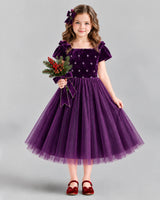 Purple Ball Gown Girls Formal Dress Front