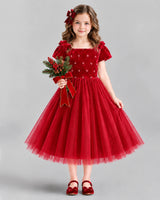 Red Ball Gown Girls Formal Dress Front