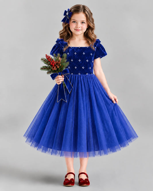Royal Blue Ball Gown Girls Formal Dress Front