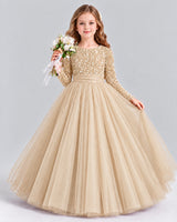Champagne Ball Gown Girls Formal Dress Front