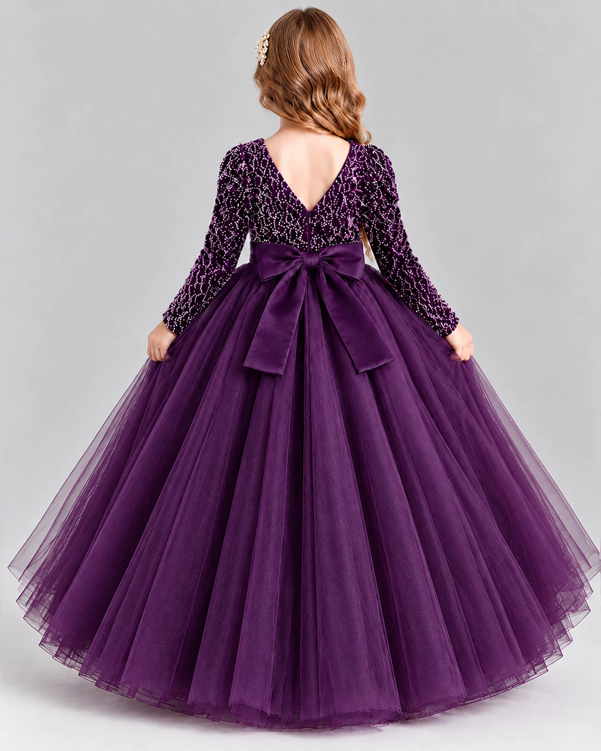 Purple Ball Gown Girls Formal Dress Back [Shared]