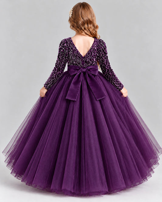 Purple Ball Gown Girls Formal Dress Back [Shared]
