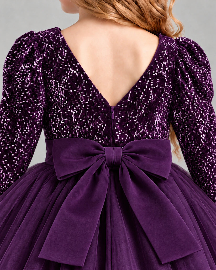Purple Ball Gown Girls Formal Dress Back_Detail [Shared]