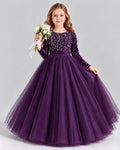 Dideyttawl Beaded Girls Formal Dress for a Piano Recital