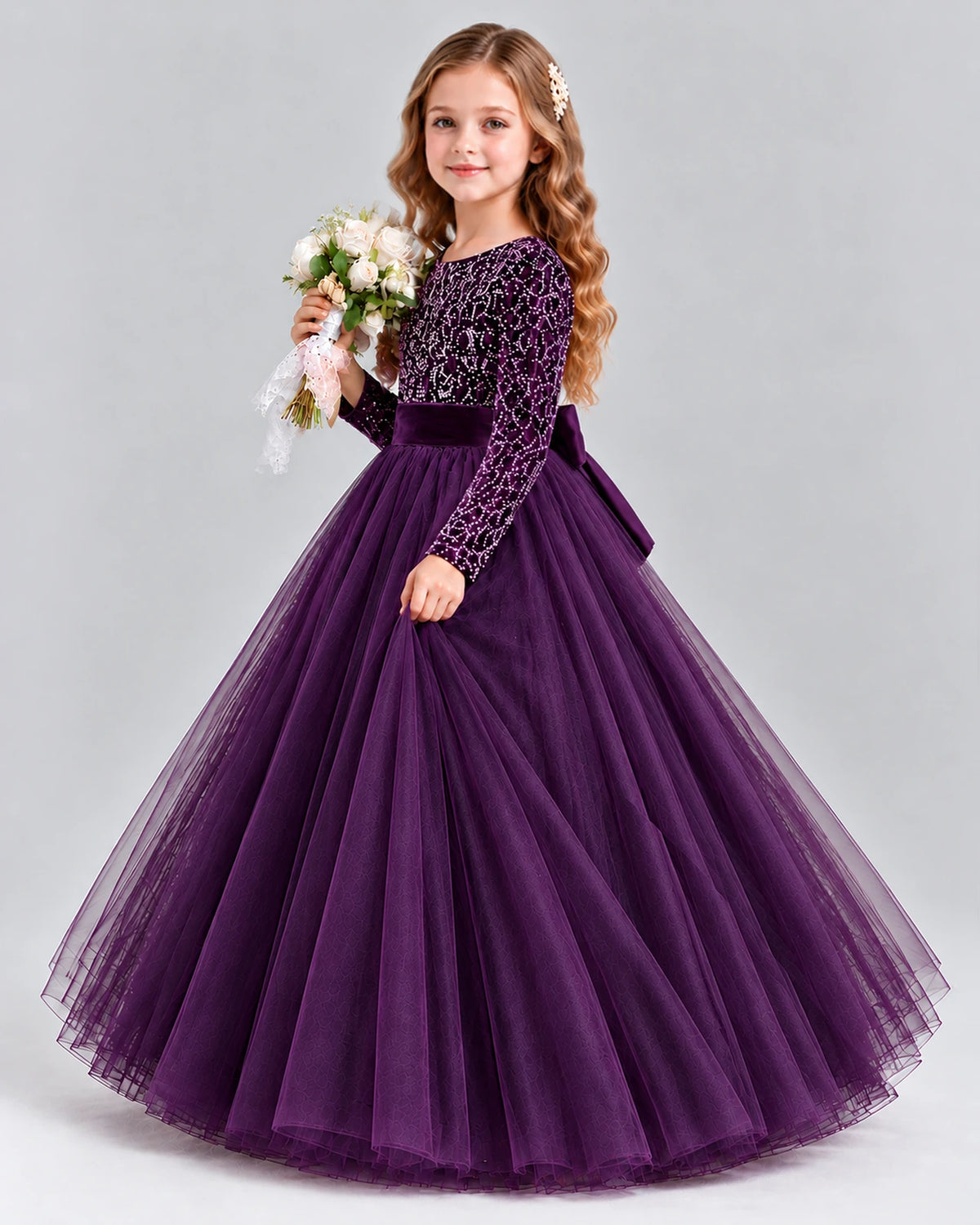 Purple Ball Gown Girls Formal Dress Side [Shared]