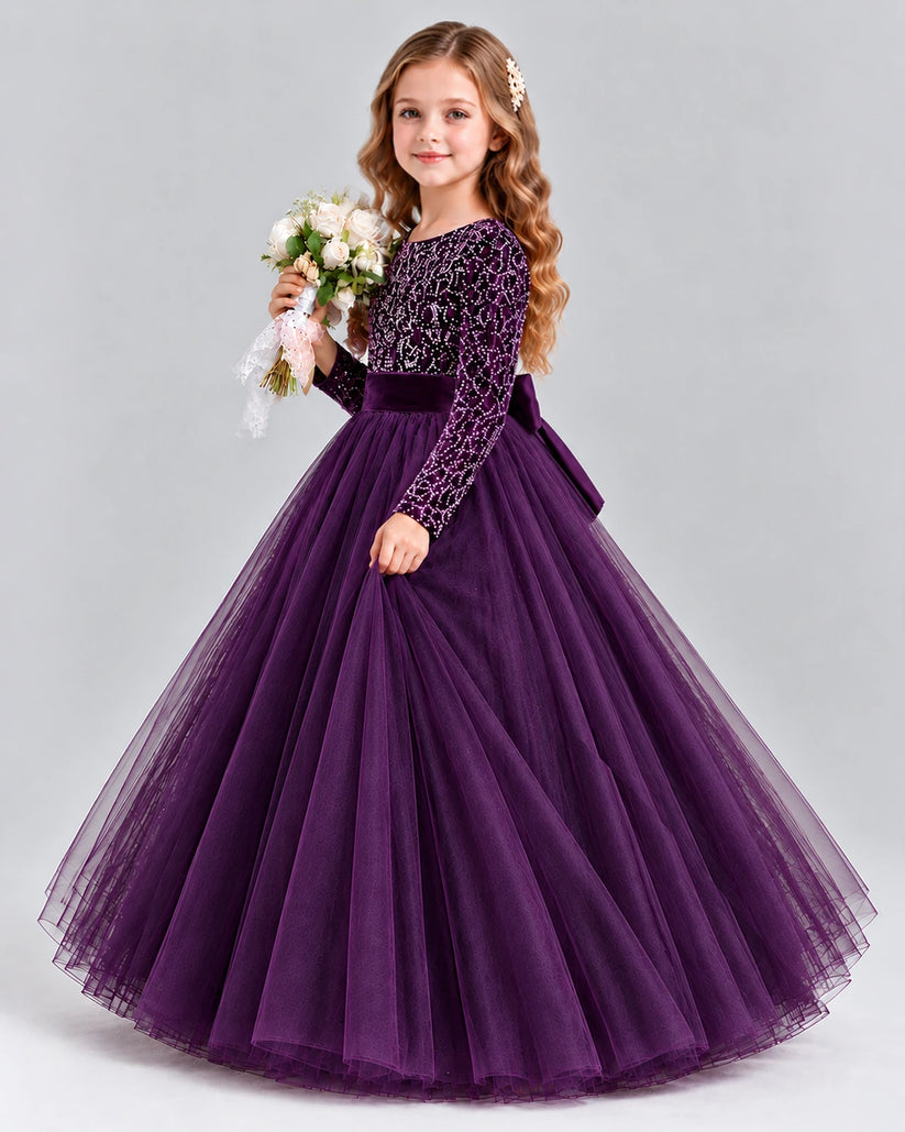 Purple Ball Gown Girls Formal Dress Side [Shared]