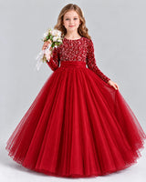 Red Ball Gown Girls Formal Dress Front