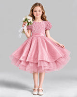 Pink Ball Gown Girls Formal Dress Front
