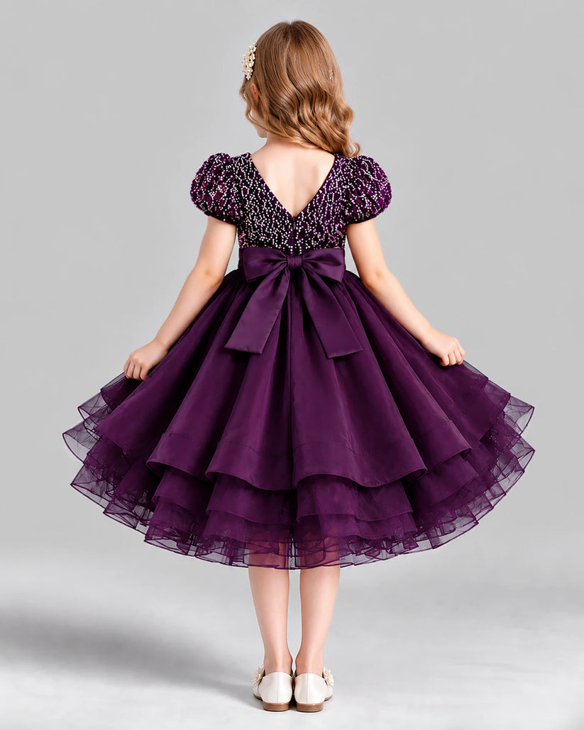 Purple Ball Gown Girls Formal Dress Back [Shared]