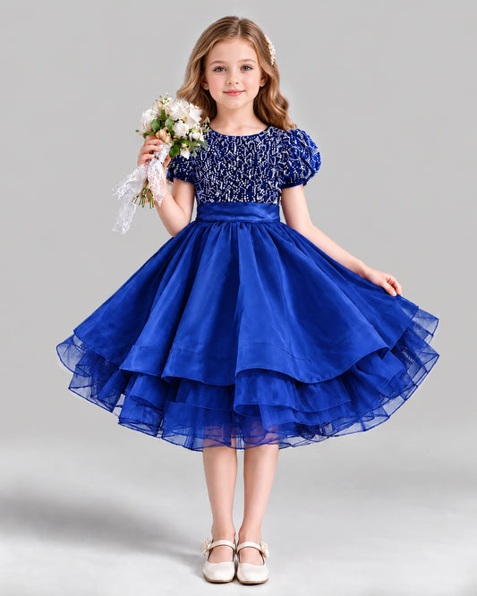 Royal Blue Ball Gown Girls Formal Dress Front