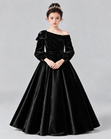 Black Ball Gown Girls Formal Dress Front