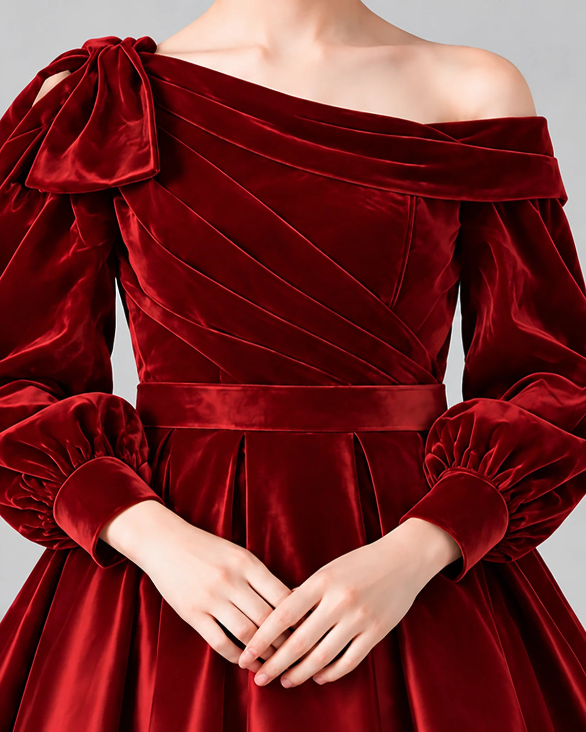 Burgundy Ball Gown Girls Formal Dress Detail [Shared]