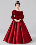 Dideyttawl Bow Pleated Girls Formal Dress for Father Daughter Dance