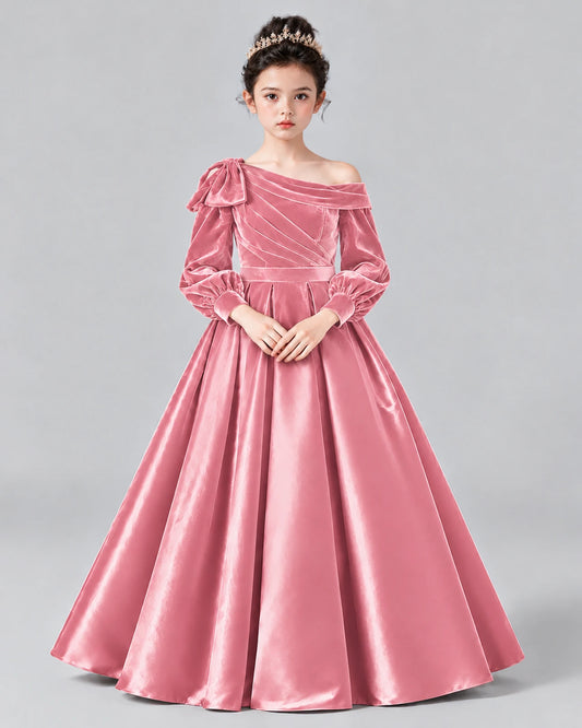 Pink Ball Gown Girls Formal Dress Front