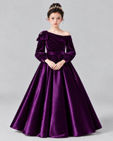Purple Ball Gown Girls Formal Dress Front