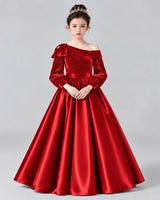 Red Ball Gown Girls Formal Dress Front
