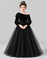 Black Ball Gown Girls Formal Dress Front