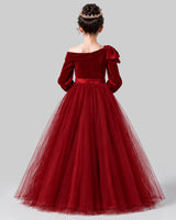 Burgundy Ball Gown Girls Formal Dress Back [Shared]